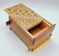 5 Sun 27 Step Yosegi / Natural Wood (Walnut, Hoo Wood) Japanese Puzzle Box