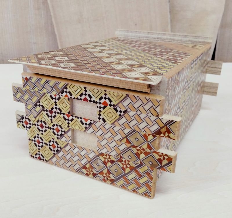 6 Sun 54 Step Yosegi Japanese Puzzle Box By Mr. Oka