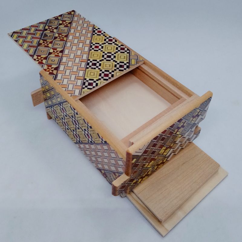 4 Sun 7 + 5 Step DOUBLE COMPARTMENT Yosegi Japanese Puzzle Box