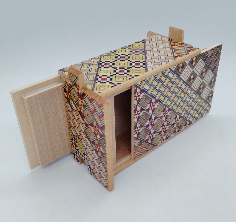 4 Sun 7 + 5 Step DOUBLE COMPARTMENT Yosegi Japanese Puzzle Box