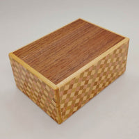 4 Sun 14 Step Walnut / Ichimatsu Japanese Puzzle Box