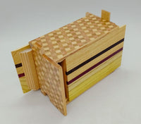 4 Sun 27 Step Natural Wood / Ichimatsu Japanese Puzzle Box