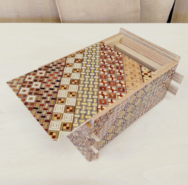 6 Sun 54 Step Yosegi Japanese Puzzle Box By Mr. Oka