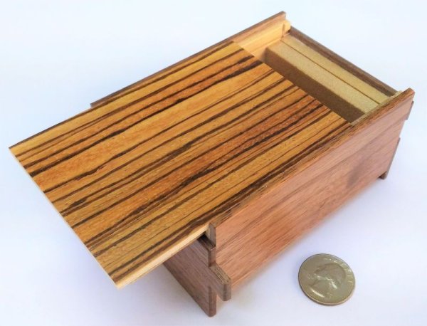 4 Sun 14 Step Zebra/Walnut Japanese Puzzle Box