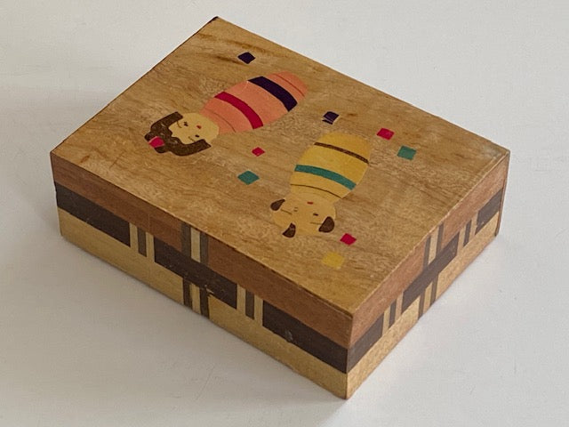 Vintage Kokeshi Spring Drawer Japanese Puzzle Box