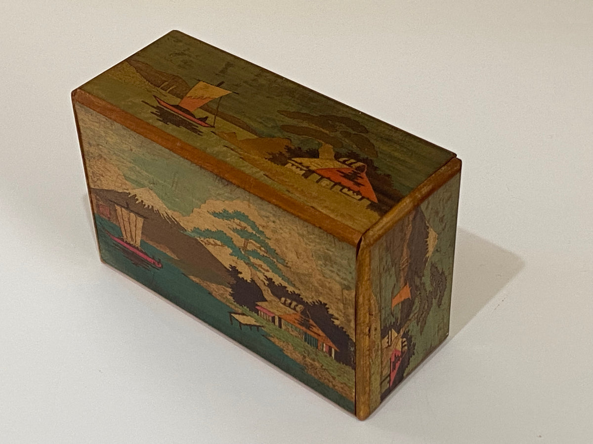 RARE Vintage 5 Sun 4 Step Sansui Zougan Japanese Puzzle box