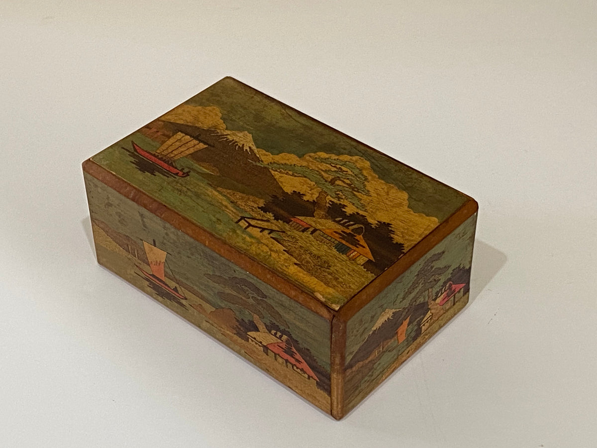 RARE Vintage 5 Sun 4 Step Sansui Zougan Japanese Puzzle box