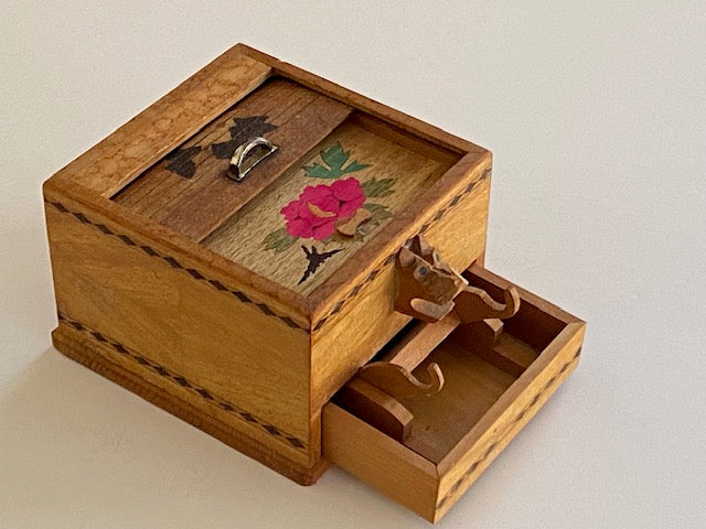 Vintage Japanese Cigarette Puzzle Box Dispenser
