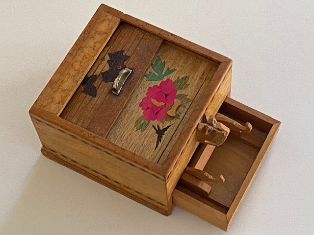 Vintage Japanese Cigarette Puzzle Box Dispenser