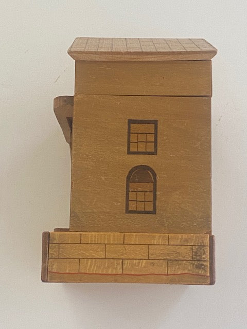 Vintage Japanese House Secret Puzzle Box Bank with KEY - RARE!
