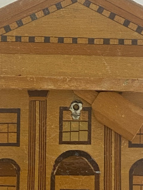 Vintage Japanese House Secret Puzzle Box Bank with KEY - RARE!