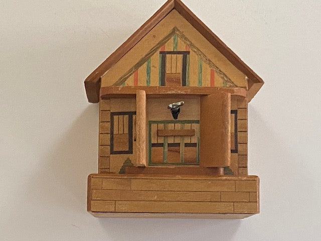 Vintage Japanese House Secret Puzzle Box Bank - WITH KEY