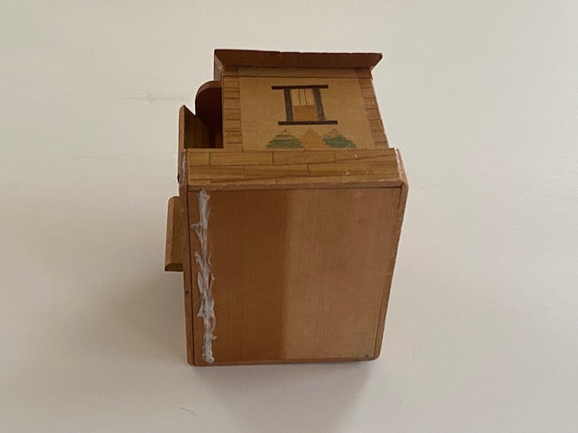Vintage Japanese House Secret Puzzle Box Bank - WITH KEY