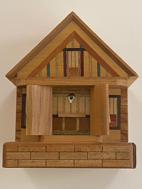BEAUTIFUL Vintage Japanese House Secret Puzzle Box Bank- NO KEY!