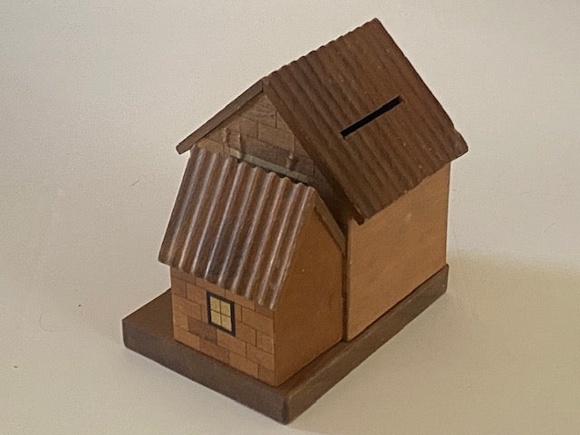 Vintage Japanese House Puzzle Box Bank