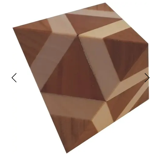 Octahedron Box Interlocking Puzzle (Plum and Maple)