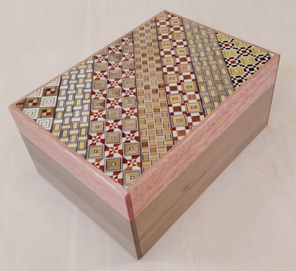6 Sun 27 Step Yosegi & Natural Wood Japanese Puzzle Box