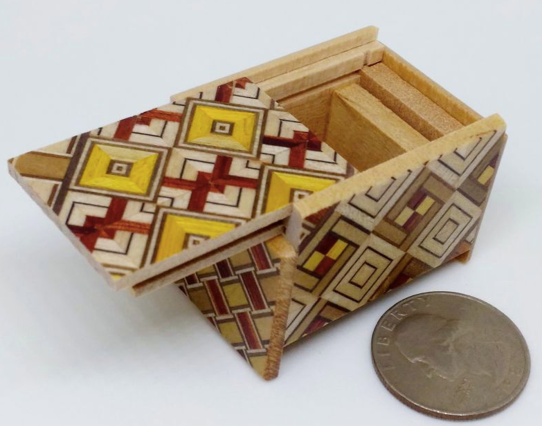 4 Step Mame Yosegi Traditional Japanese Puzzle Box