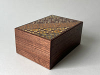 4 Sun 14 Step Yosegi/Walnut Japanese Puzzle Box