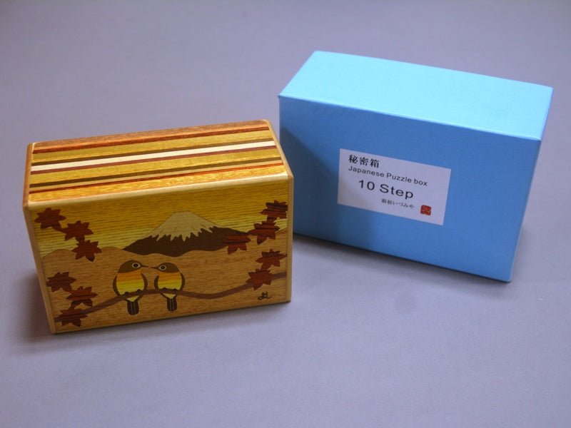 5 Sun 10 Step GT Fuji & Birds Japanese Puzzle Box