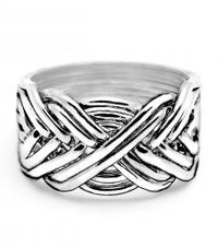 10 Band Sterling Silver Puzzle Ring