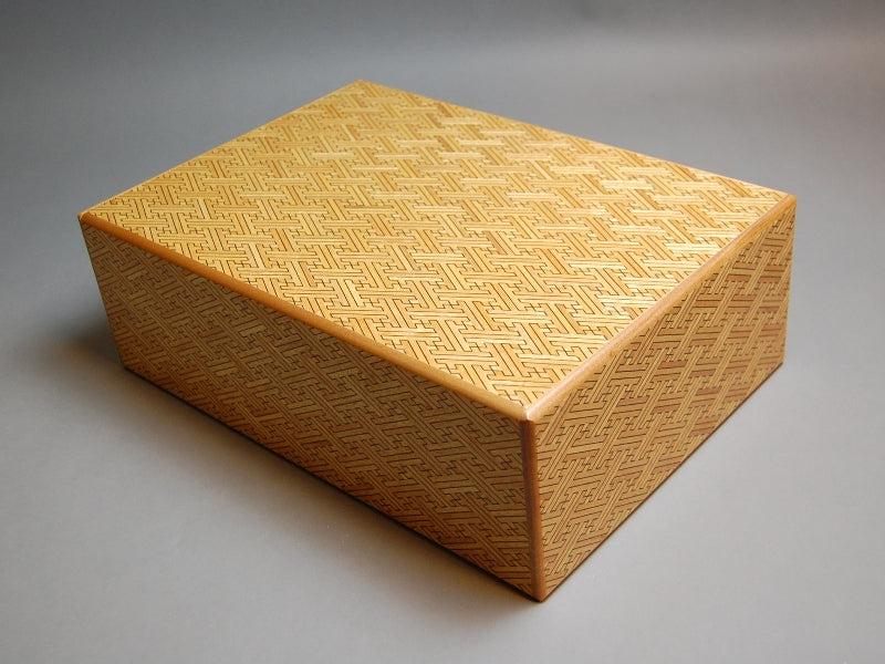 12 Sun 4 Step Red Saya-Yellow Japanese Puzzle Box by Mr. Yamanaka