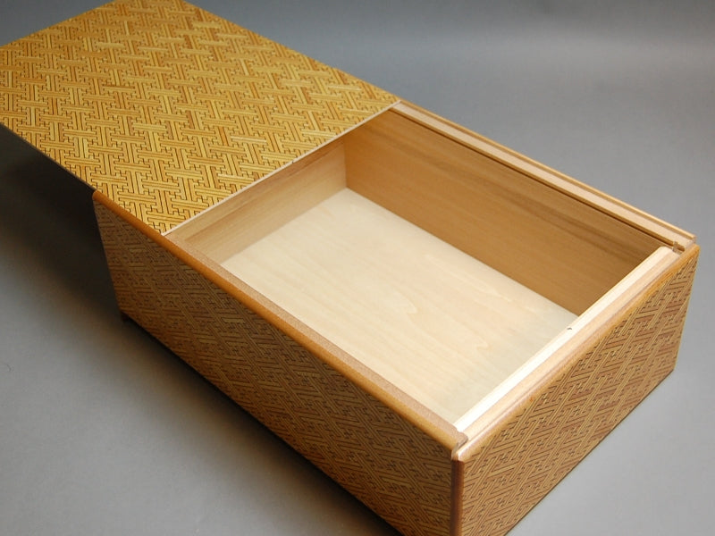 12 Sun 4 Step Red Saya-Yellow Japanese Puzzle Box by Mr. Yamanaka