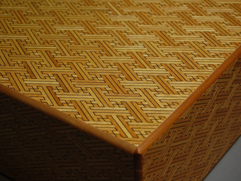 12 Sun 4 Step Red Saya-Yellow Japanese Puzzle Box by Mr. Yamanaka
