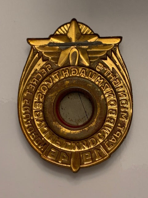 1946 Captain Midnight's Secret Squadron Service Decoder Badge Pin Vintage Rare