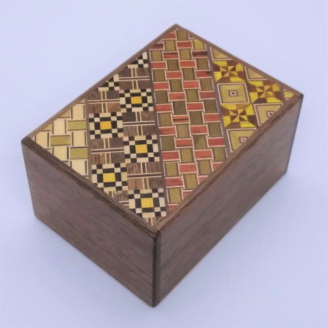 2 Sun 7 Step Walnut/Yosegi Japanese Puzzle Box