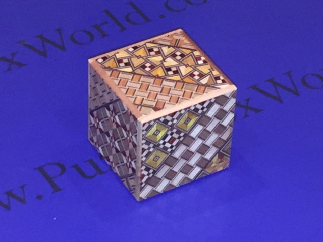 2 Sun 4 Step Yosegi Cubic Japanese Puzzle Box