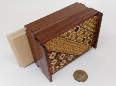 4 Sun 12 Step Yosegi Walnut Japanese Puzzle Box