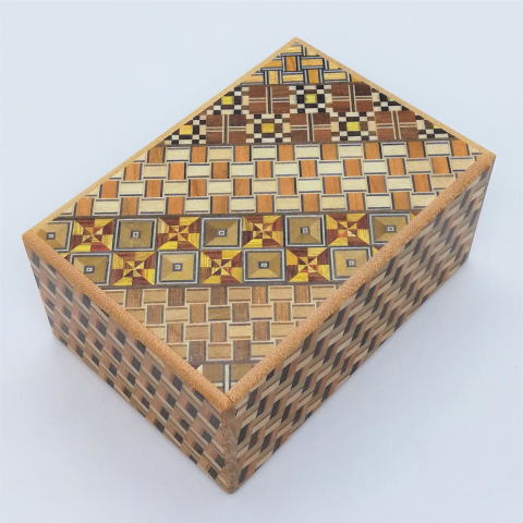 4 Sun 18 Step Yosegi/Kuzushi Japanese Puzzle Box