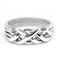 4 Band Heavy Sterling Silver Puzzle Ring