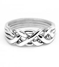 4 Band Heavy Sterling Silver Puzzle Ring