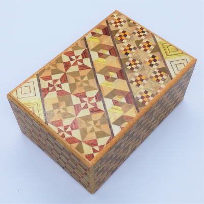 4 Sun 14 Step Yosegi Kuzushi Japanese Puzzle Box