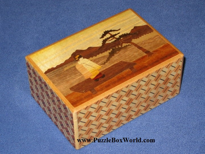 4 Sun 7 Step Maiko-Girl Zougan Geisha Japanese Puzzle Box 2