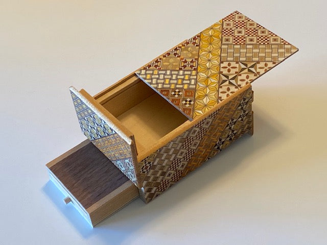 5 Sun 10 Step Yosegi "Secret Drawer" Puzzle Box