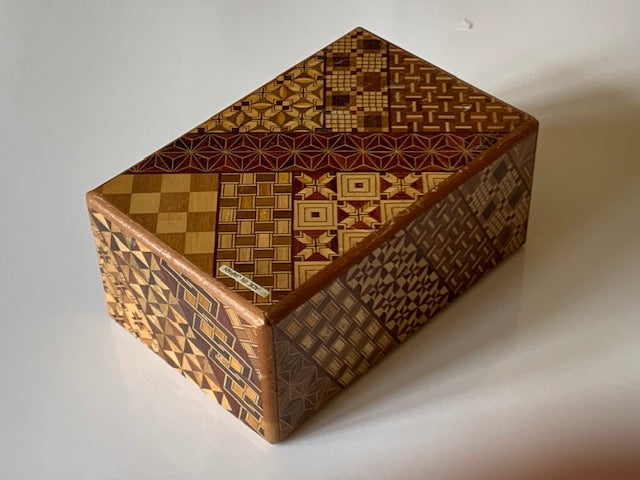 Vintage 5 Sun 10 Step Yosegi Musical Hidden Drawer Japanese Puzzle Box