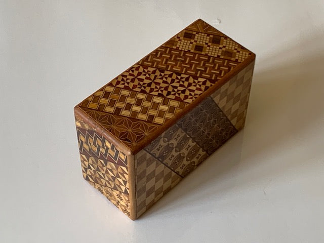 Vintage 5 Sun 10 Step Yosegi Musical Hidden Drawer Japanese Puzzle Box