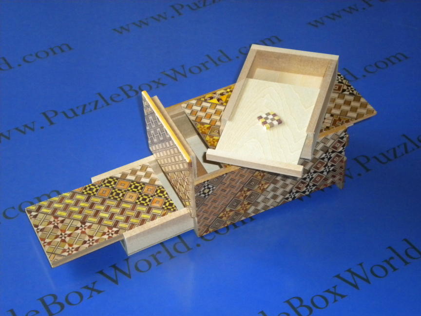 NEW 5 Sun 10 Step NESTED Yosegi "Secret Drawer" Japanese Puzzle Box By Hiroyuki Oka!!