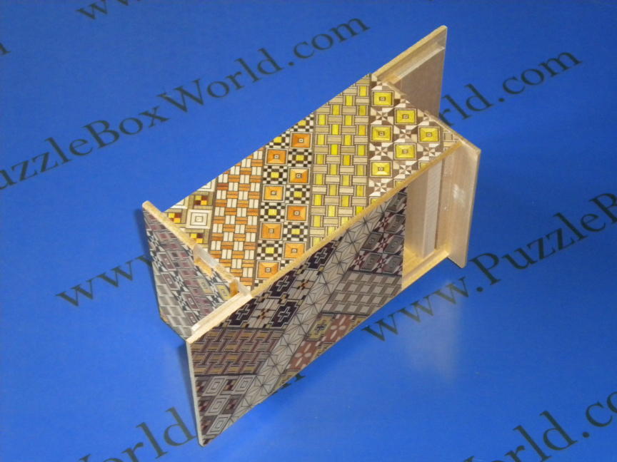 5 Sun 14 Step Yosegi Double Compartment Japanese Puzzle Box