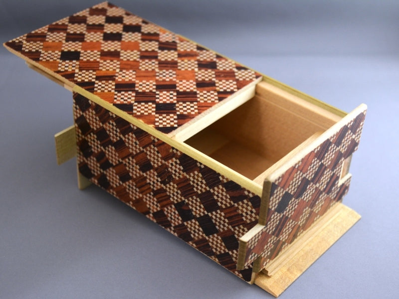 5 Sun 27 Step Red Ichimatsu Japanese Puzzle Box