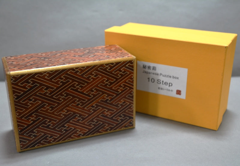 5 Sun 10 Step Red Saya Japanese Puzzle Box