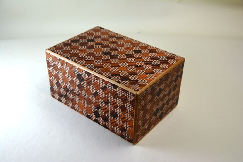 6 Sun 10+1 Step Red Ichimatsu Japanese Puzzle Box with SECRET DRAWER!