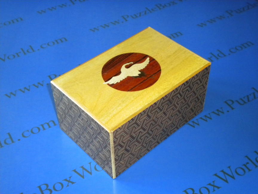 6 Sun 14 Step Sansui Zougan Double Compartment Japanese Puzzle Box