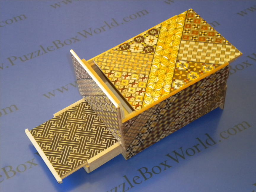 6 Sun 7 + 1 Step Yosegi Japanese Puzzle Box with Hidden Drawer!