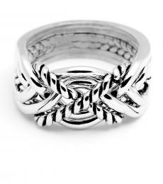 6 Band Twist Heavy Sterling Silver Puzzle Ring