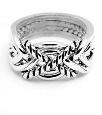 6 Band Twist Heavy Sterling Silver Puzzle Ring