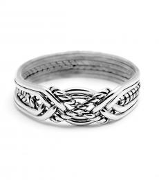 6 Band Twist Light Sterling Silver Puzzle Ring